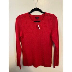 NWT Talbots Red Cable Knit Sweater size Medium